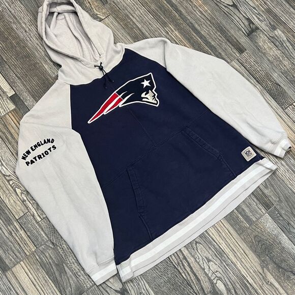 🔥🏈 Vintage NEW ENGLAND PATRIOTS NFL Embroidered Fleece HOODIE Size Large - Picture 3 of 13
